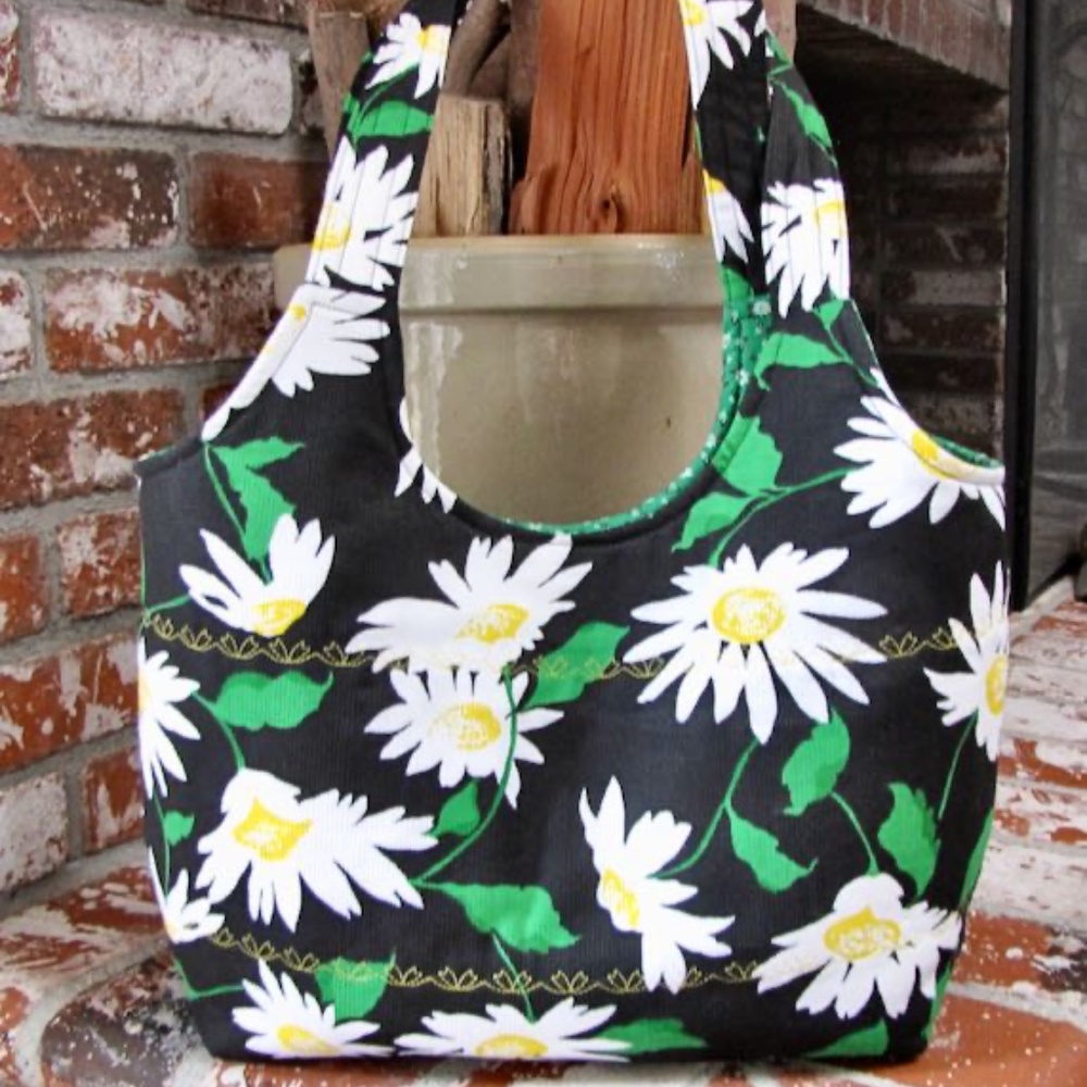 Daisy Flowers Shoulder Bag Handmade Purse Made in USA One of a kind